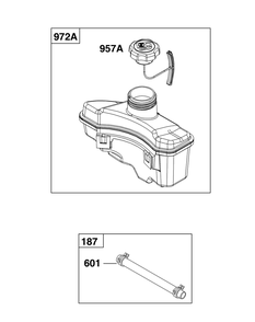 Fuel Supply Group Diagram and Parts List for 104M05-0064-H5 100000 - 19Z999 Briggs and Stratton Engine